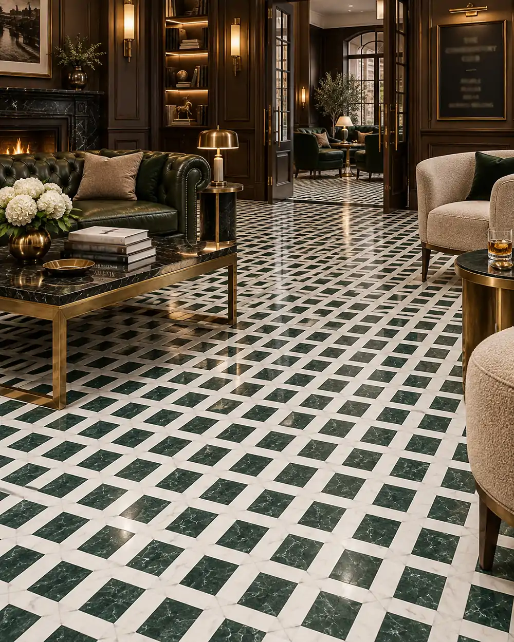 Floor Tiles Luxury Interior Design Waterjet Marble Tiles Victorian Green 182 2 SS